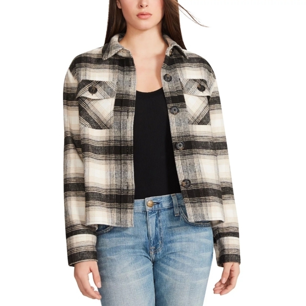 BB Dakota Steve Madden Women's Plaid Shacket Small Y2K 90s Grunge Cabincore NWT